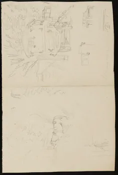 partie d'un ensemble de dessins Roulotte et cheval 1968.102.2977 Photo Mucem