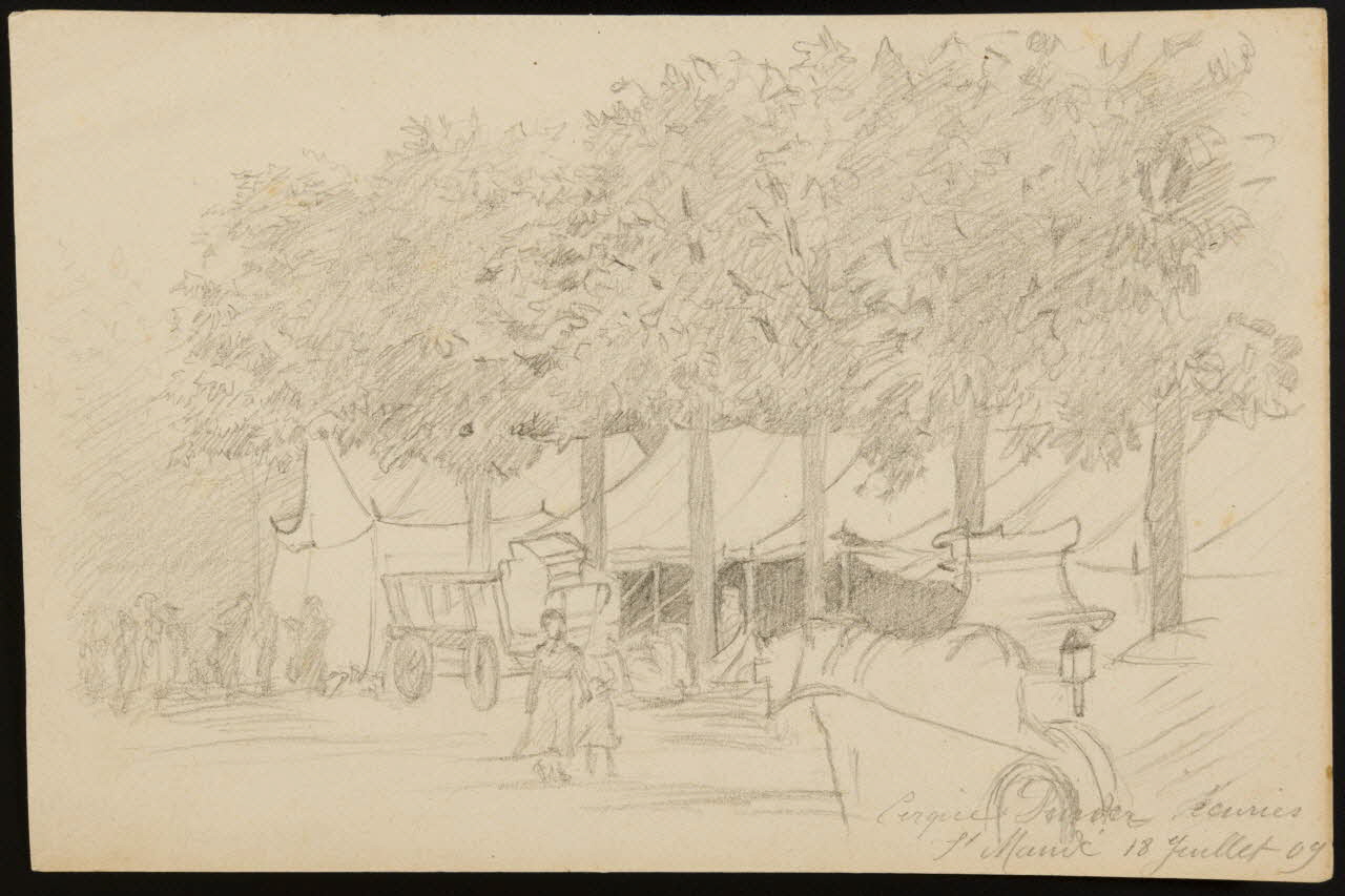 partie d'un ensemble de dessins Cirque Pinder écuries 1968.102.2978 Photo Mucem