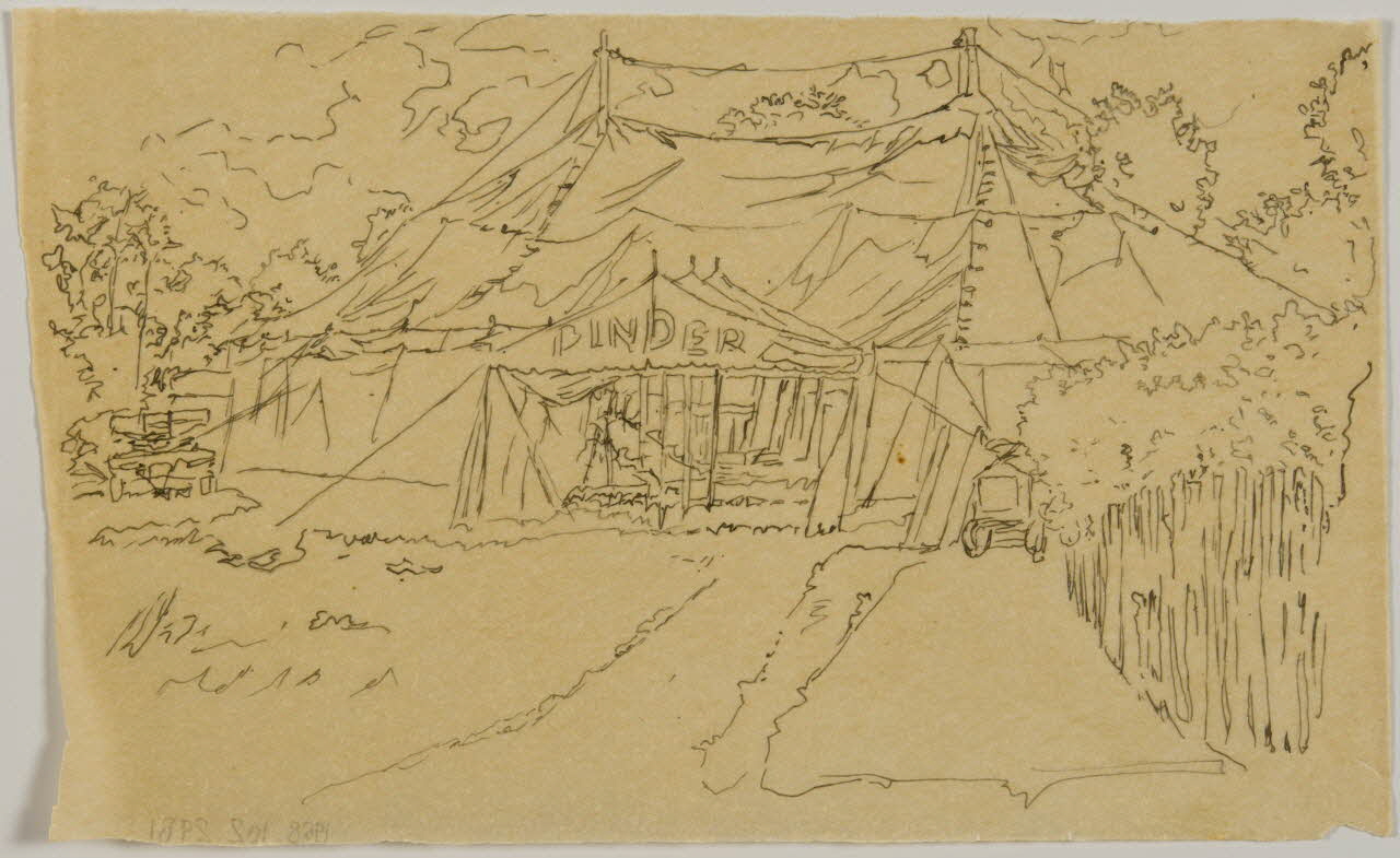 partie d'un ensemble de dessins Vue du chapiteau du cirque Pinder 1968.102.2981 Photo Mucem