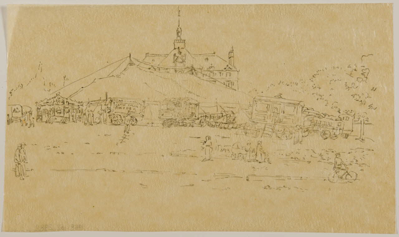partie d'un ensemble de dessins Vue d'un chapiteau de cirque 1968.102.2982 Photo Mucem