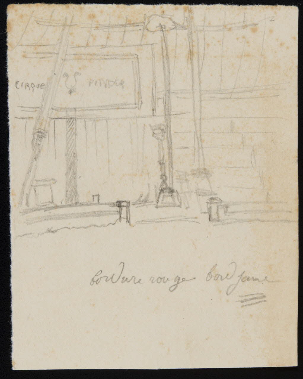partie d'un ensemble de dessins Vue depuis la piste de cirque 1968.102.2986 Photo Mucem