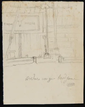 partie d'un ensemble de dessins Vue depuis la piste de cirque 1968.102.2986 Photo Mucem