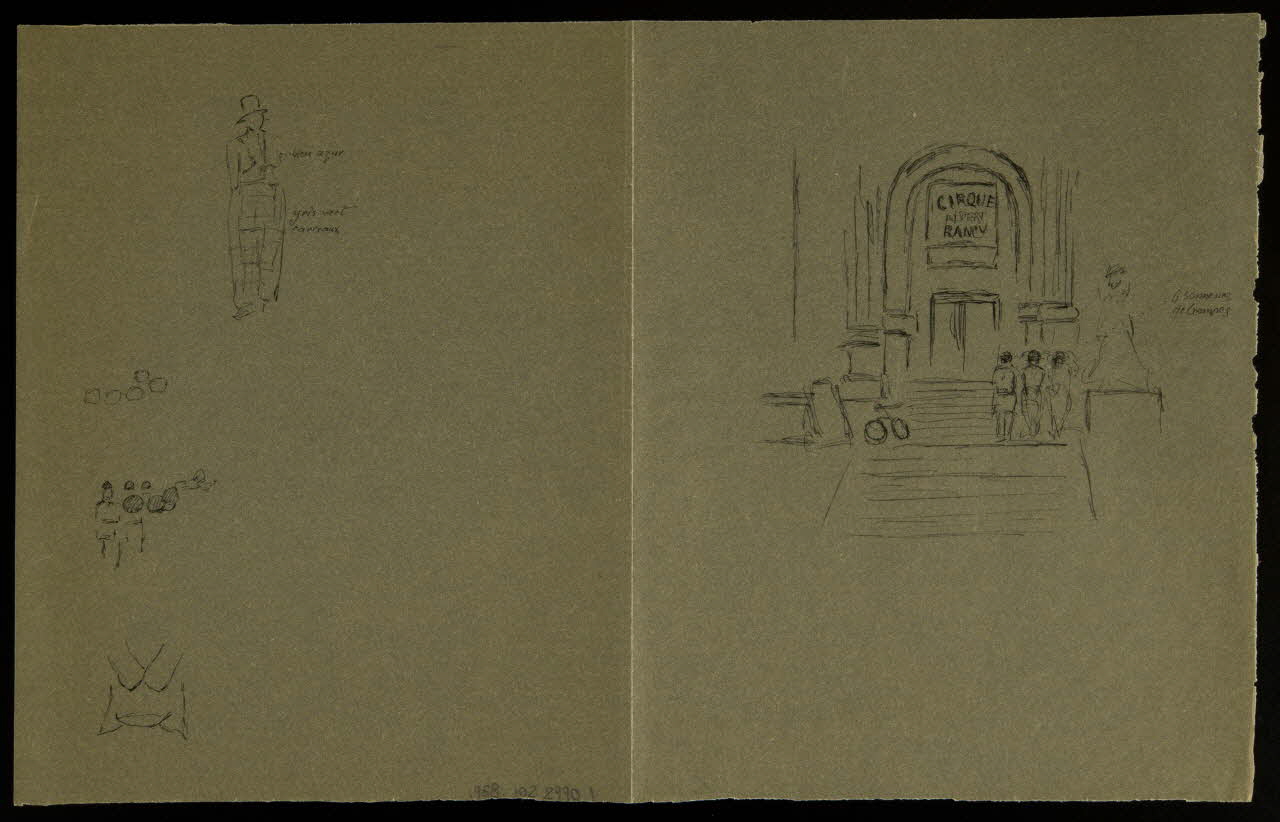 partie d'un ensemble de dessins Entrée de cirque 1968.102.2990.1 Photo Mucem