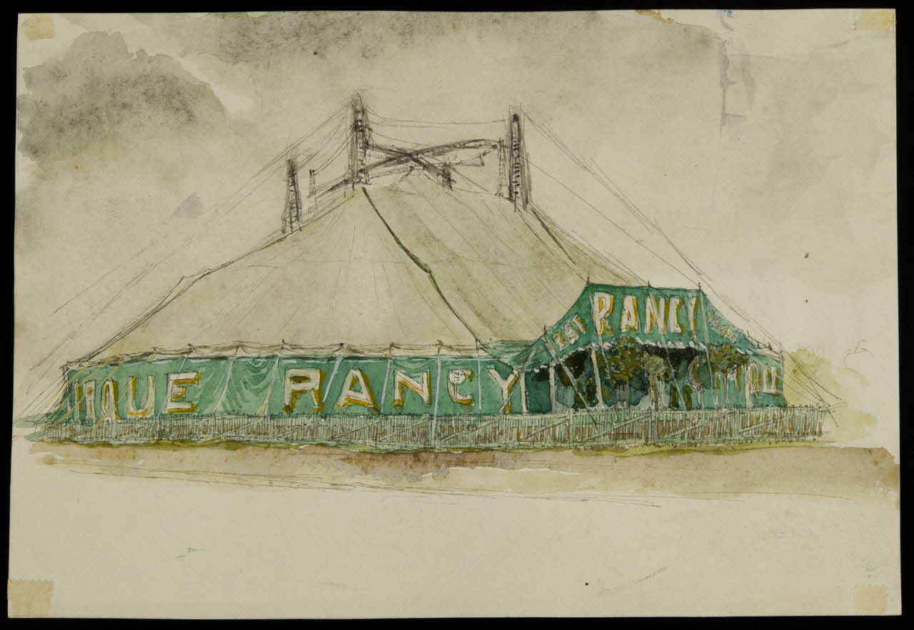 partie d'un ensemble de dessins Chapiteau du cirque Rancy 1968.102.2991.2 Photo Mucem