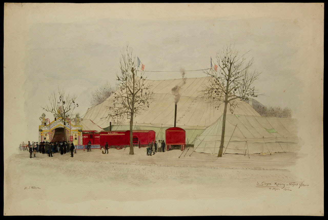 partie d'un ensemble de dessins Le cirque Rancy 1968.102.2992.3 Photo Mucem