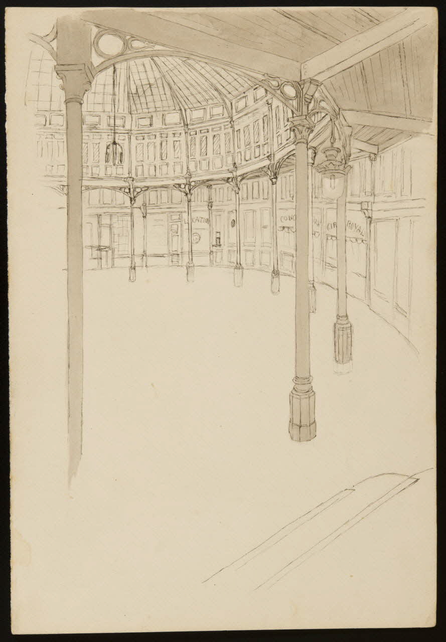 partie d'un ensemble de dessins Vue intérieure d'un chapiteau de cirque 1968.102.2996 Photo Mucem