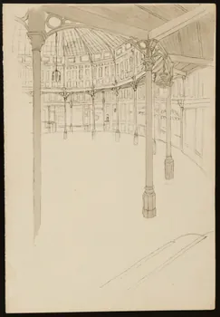 partie d'un ensemble de dessins Vue intérieure d'un chapiteau de cirque 1968.102.2996 Photo Mucem
