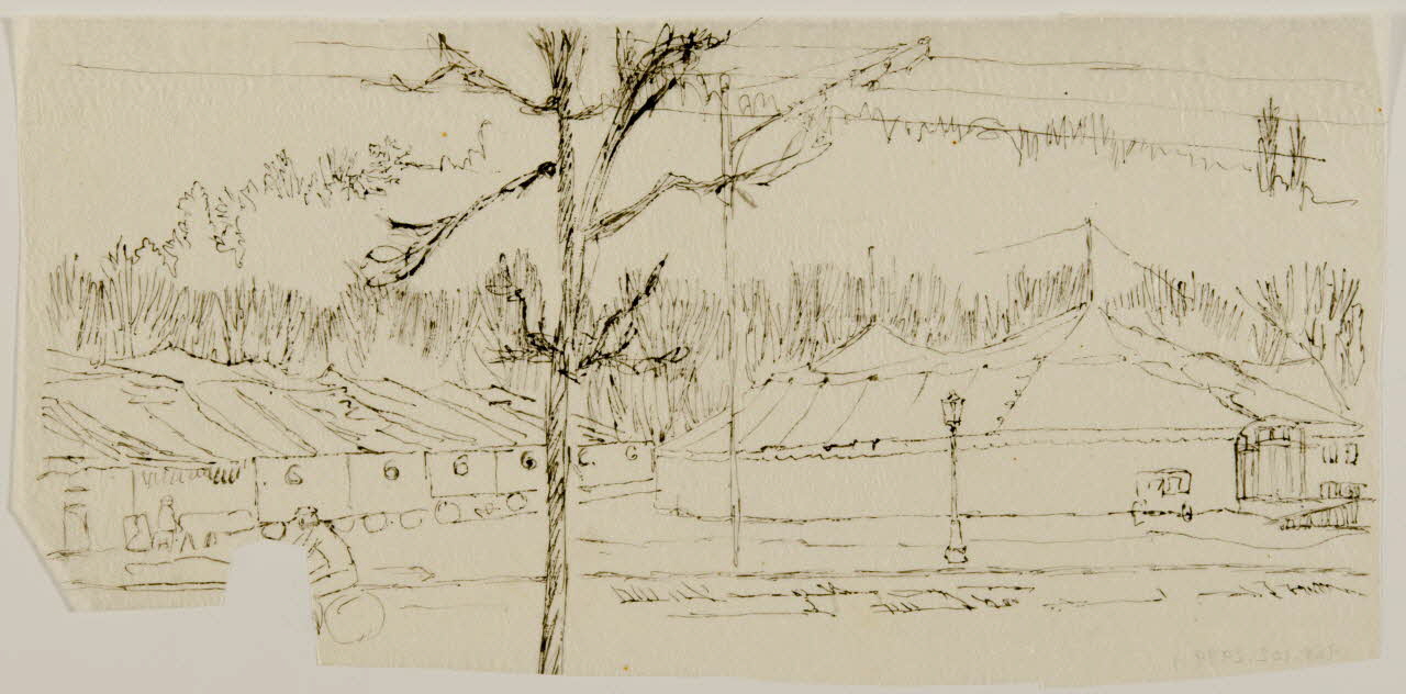 partie d'un ensemble de dessins Chapiteau de cirque 1968.102.2999.1 Photo Mucem