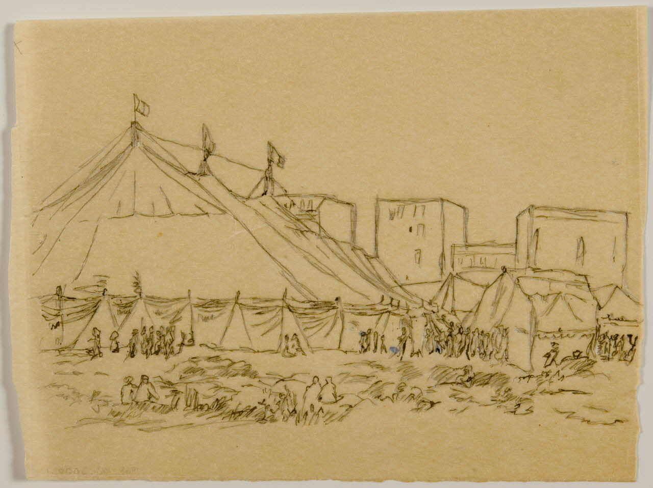 partie d'un ensemble de dessins Chapiteau de cirque 1968.102.3000.1 Photo Mucem