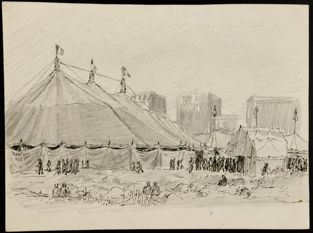 partie d'un ensemble de dessins Chapiteau de cirque 1968.102.3000.2 Photo Mucem