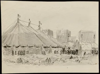 partie d'un ensemble de dessins Chapiteau de cirque 1968.102.3000.2 Photo Mucem
