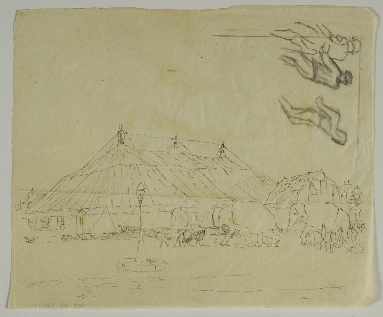 partie d'un ensemble de dessins Chapiteau de cirque 1968.102.3001.1 Photo Mucem