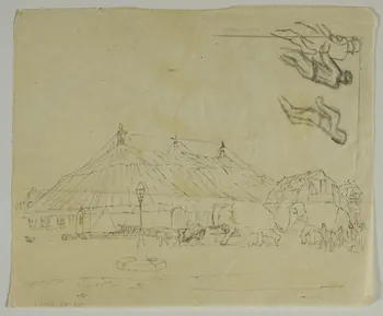partie d'un ensemble de dessins Chapiteau de cirque 1968.102.3001.1 Photo Mucem