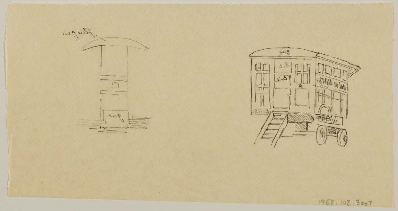 partie d'un ensemble de dessins Roulotte 1968.102.3007 Photo Mucem