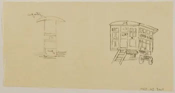 partie d'un ensemble de dessins Roulotte 1968.102.3007 Photo Mucem