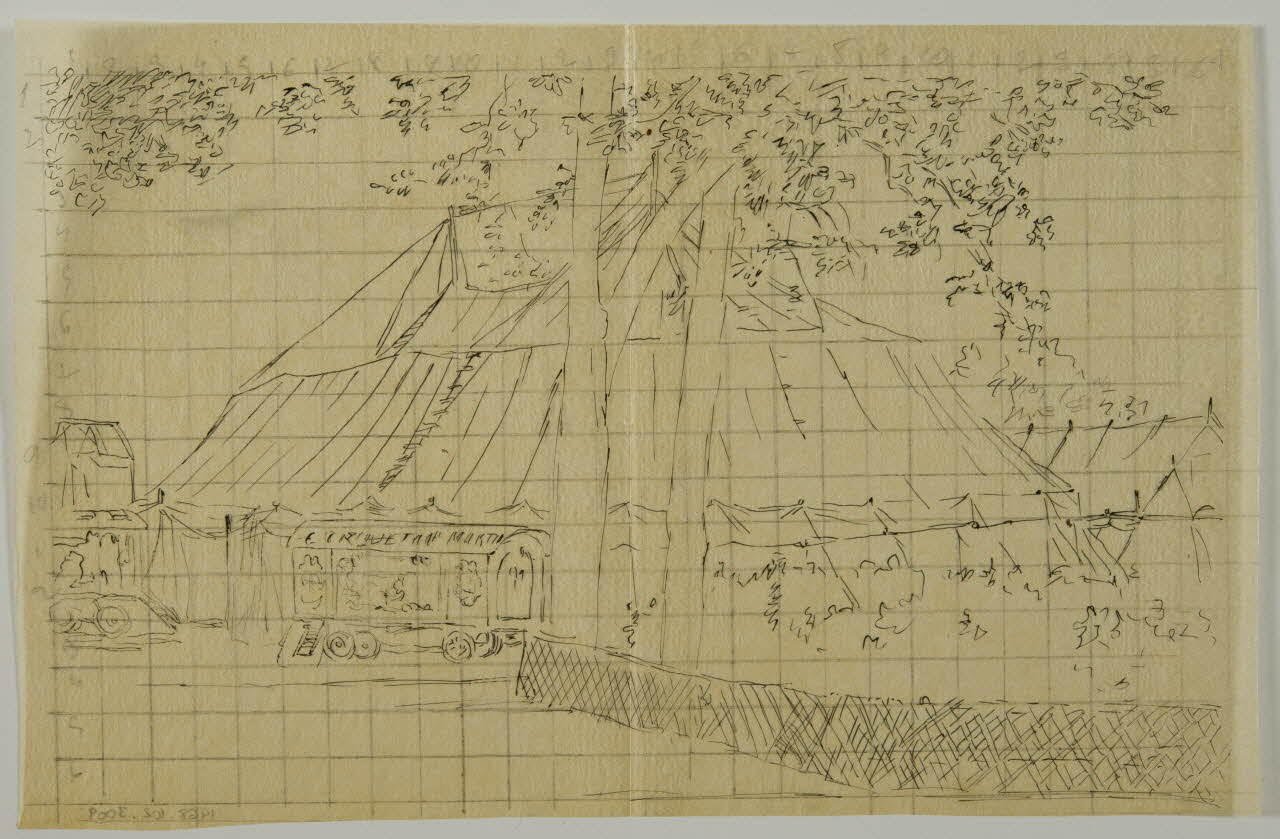 partie d'un ensemble de dessins Chapiteau de cirque 1968.102.3009 Photo Mucem