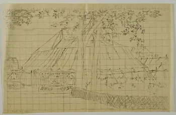 partie d'un ensemble de dessins Chapiteau de cirque 1968.102.3009 Photo Mucem