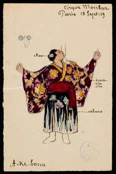 partie d'un ensemble de dessins Cirque Monbar  Paris 18 Sept. 19  A-Ke-bono 1968.102.301.5 Photo Mucem