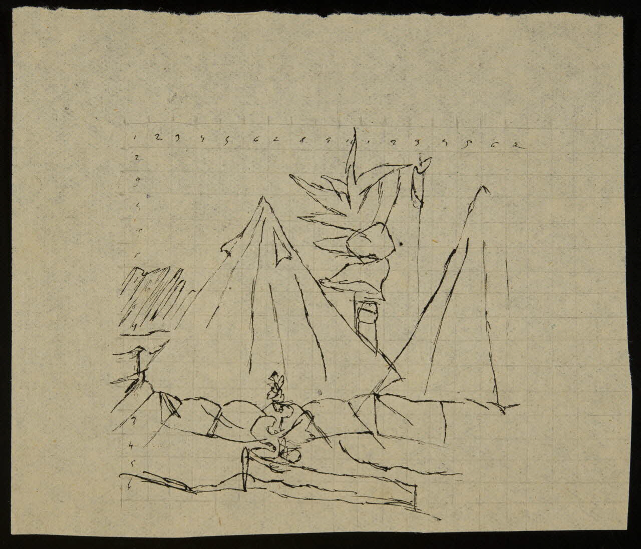 partie d'un ensemble de dessins Campement 1968.102.3013.1 Photo Mucem