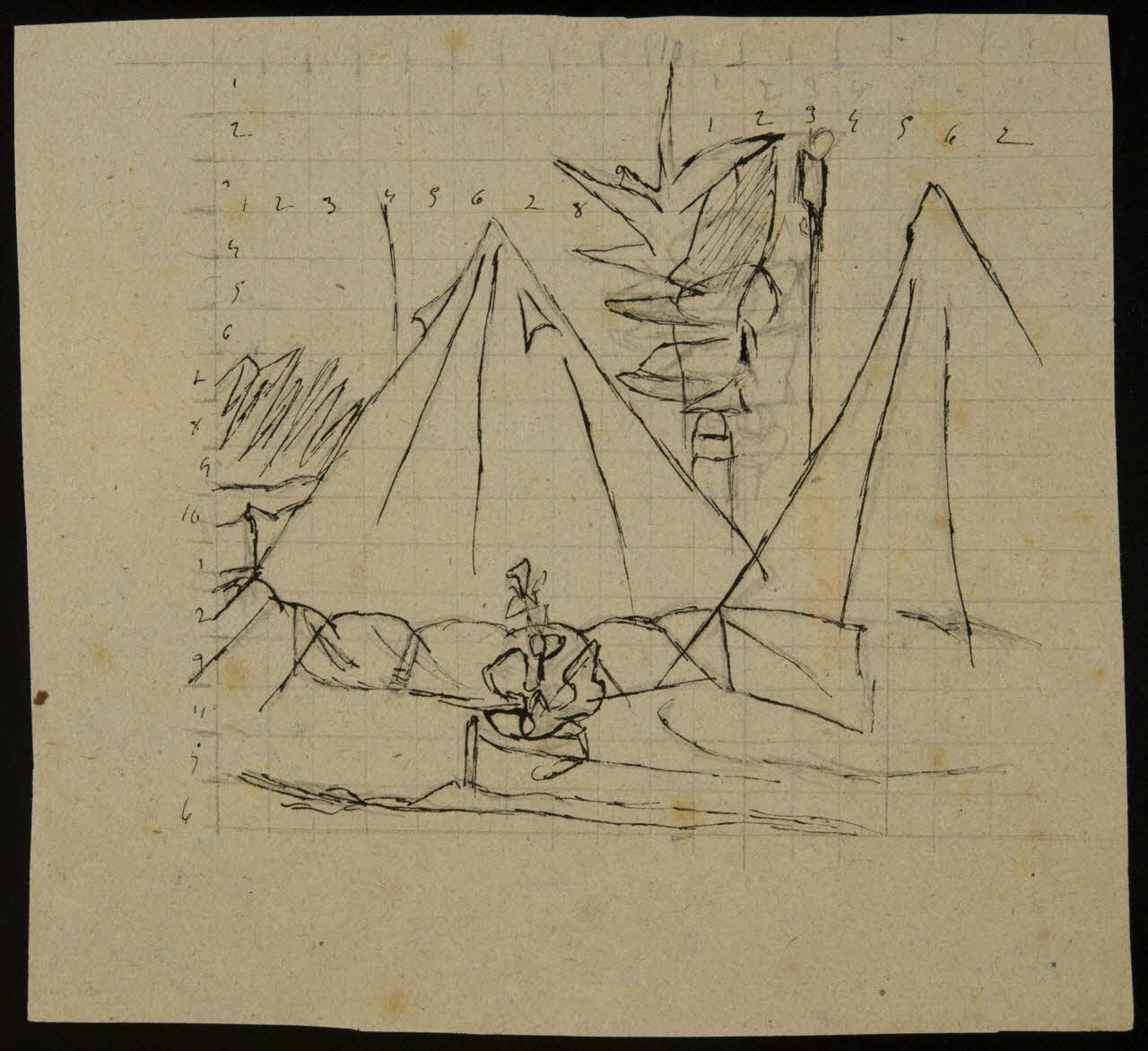 partie d'un ensemble de dessins Campement 1968.102.3013.2 Photo Mucem