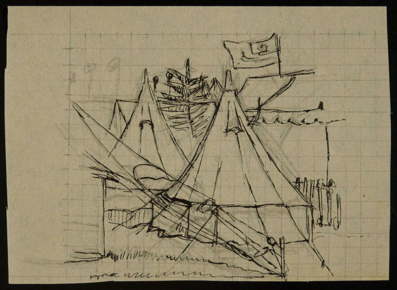 partie d'un ensemble de dessins Campement 1968.102.3014 Photo Mucem