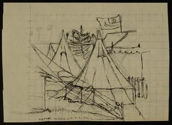 partie d'un ensemble de dessins Campement 1968.102.3014 Photo Mucem