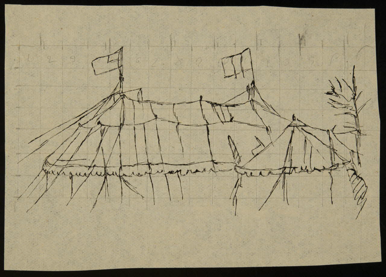 partie d'un ensemble de dessins Chapiteau de cirque 1968.102.3015 Photo Mucem