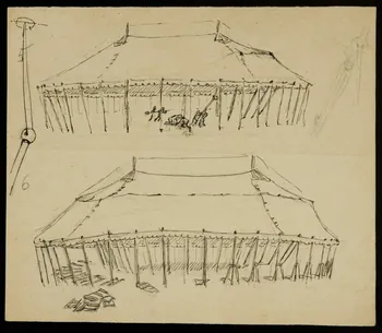 partie d'un ensemble de dessins Chapiteau de cirque 1968.102.3016.3 Photo Mucem