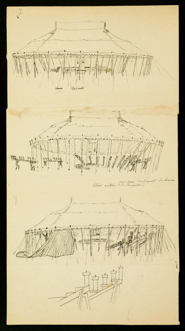 partie d'un ensemble de dessins Chapiteau d'un cirque 1968.102.3016.4 Photo Mucem