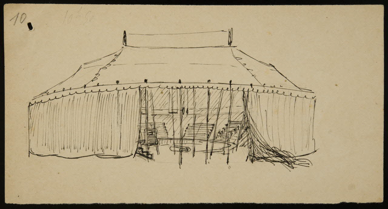 partie d'un ensemble de dessins Chapiteau de cirque 1968.102.3016.5 Photo Mucem