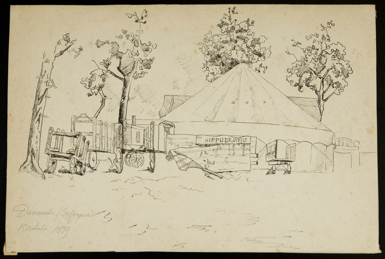 partie d'un ensemble de dessins Dinant (Belgique)  15 Août 1899 1968.102.3017 Photo Mucem