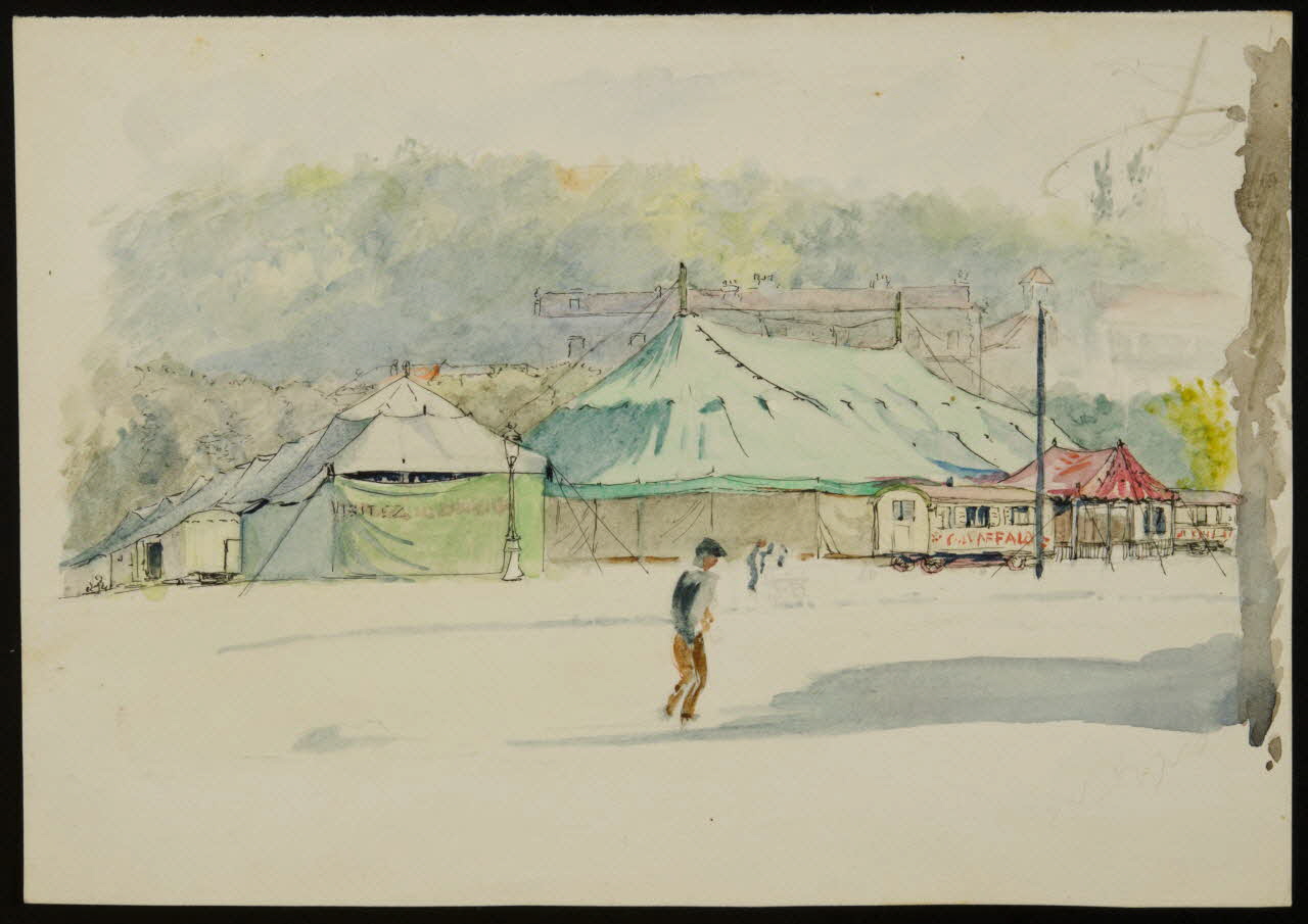 partie d'un ensemble de dessins Chapiteau de cirque 1968.102.3020 Photo Mucem