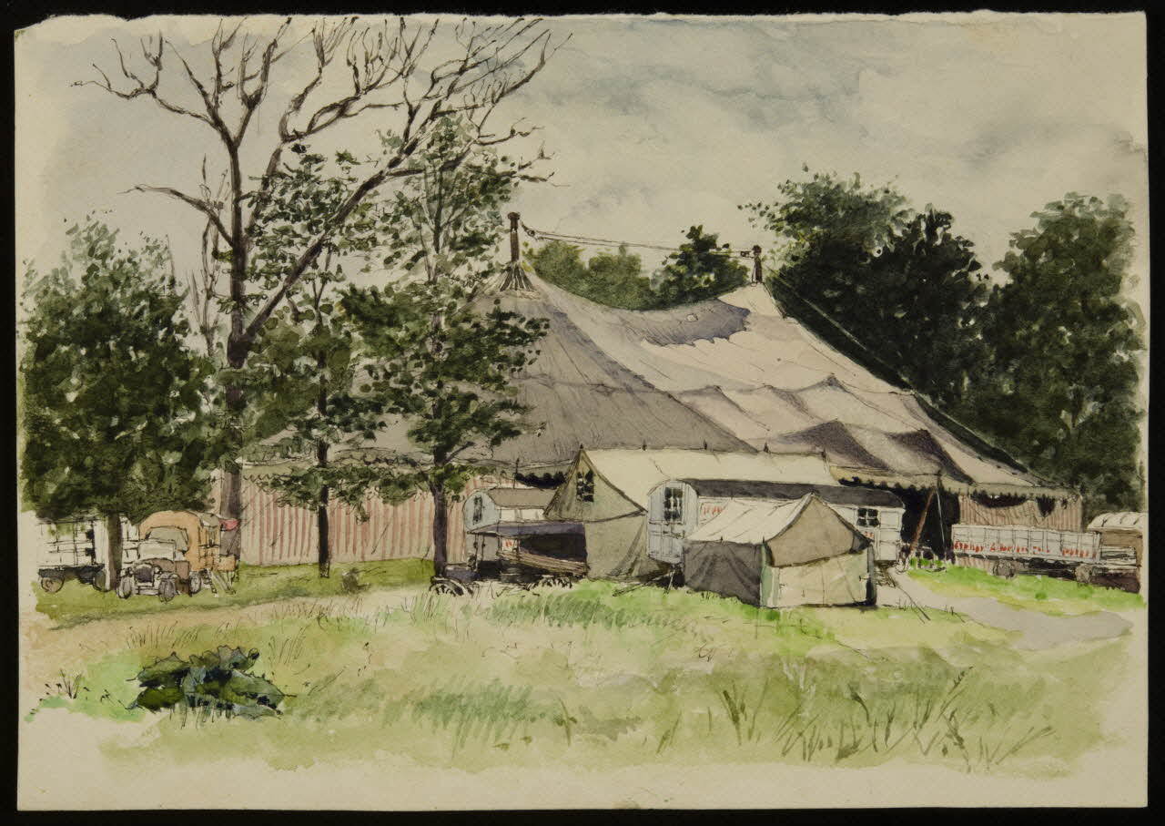 partie d'un ensemble de dessins Chapiteau de cirque 1968.102.3022 Photo Mucem