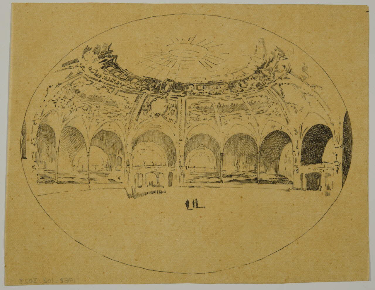 partie d'un ensemble de dessins Vue intérieure d'un cirque 1968.102.3023 Photo Mucem