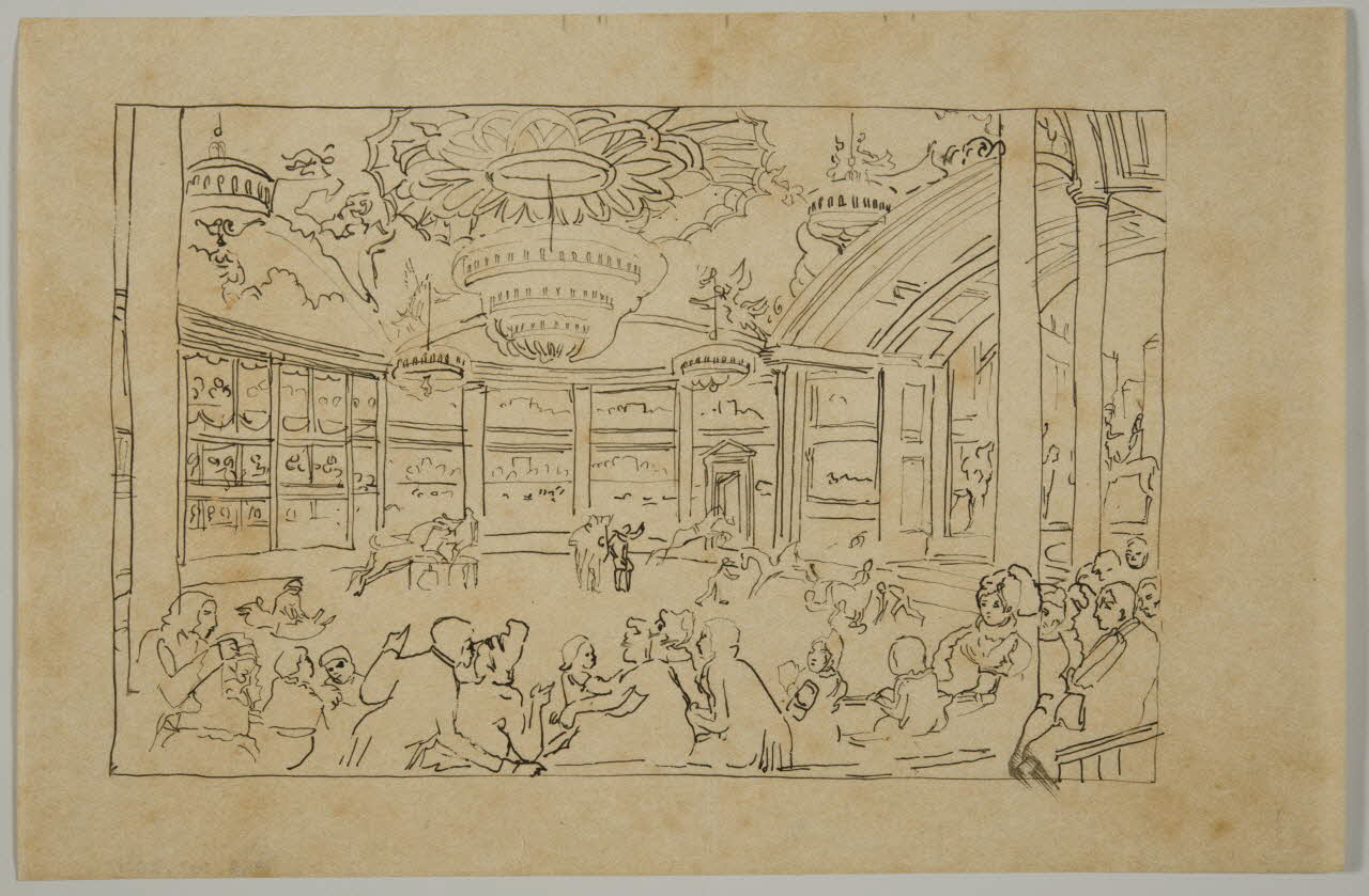 partie d'un ensemble de dessins Vue intérieure d'un cirque 1968.102.3024 Photo Mucem