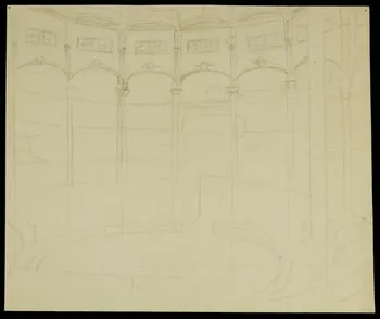 partie d'un ensemble de dessins Vue intérieure d'un cirque 1968.102.3026 Photo Mucem