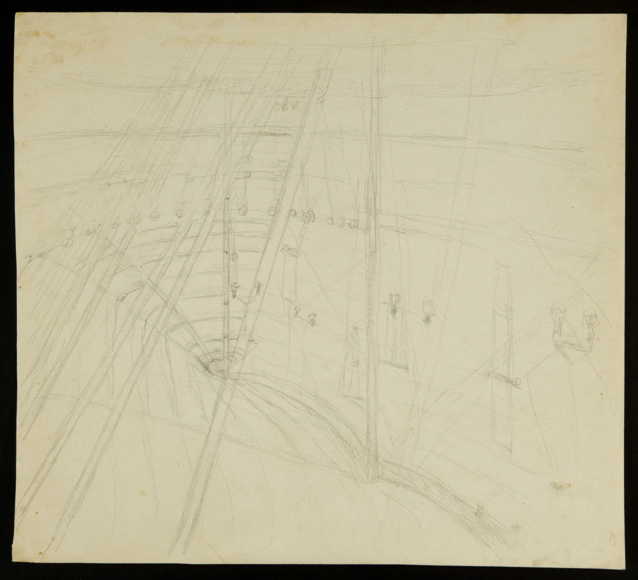 partie d'un ensemble de dessins Vue intérieure d'un chapiteau de cirque 1968.102.3027 Photo Mucem