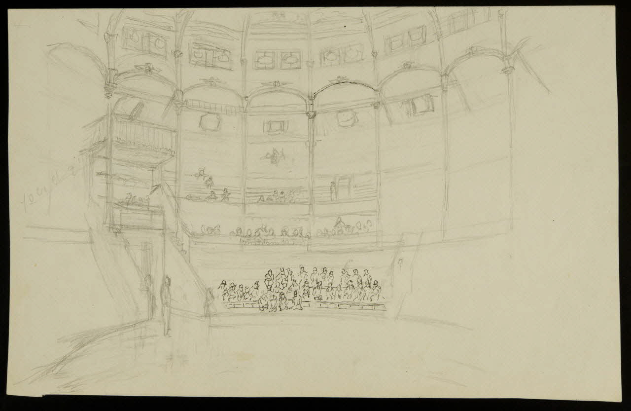 partie d'un ensemble de dessins Vue intérieure d'un cirque 1968.102.3029 Photo Mucem