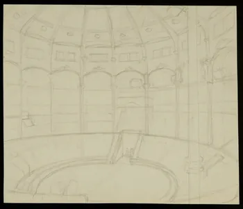 partie d'un ensemble de dessins Vue intérieure d'un cirque 1968.102.3030 Photo Mucem