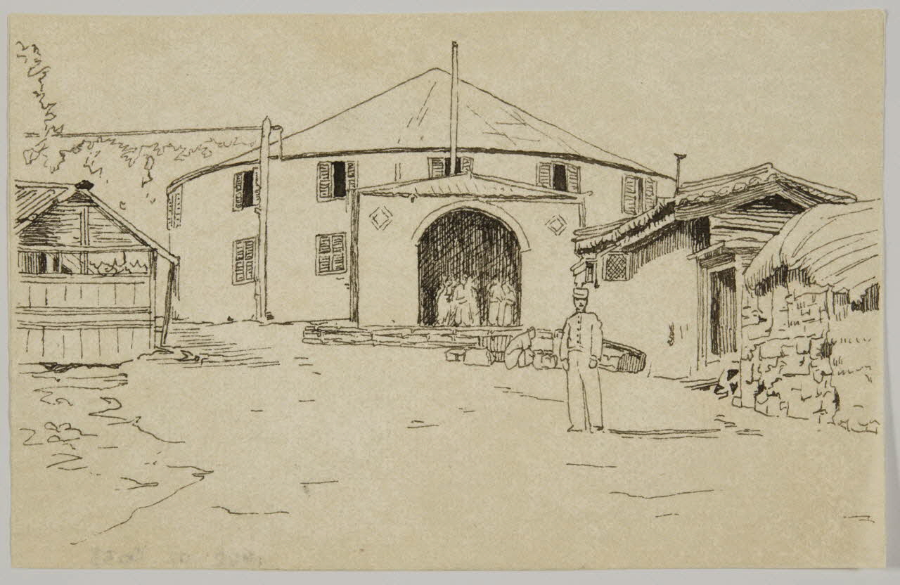 partie d'un ensemble de dessins Entrée d'un cirque 1968.102.3033 Photo Mucem