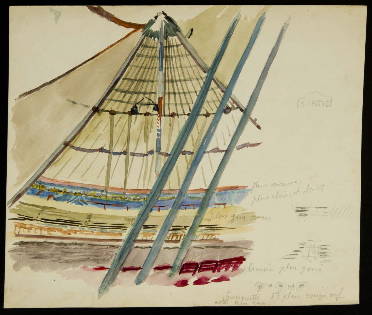 partie d'un ensemble de dessins Vue intérieure d'un chapiteau de cirque 1968.102.3035.1 Photo Mucem