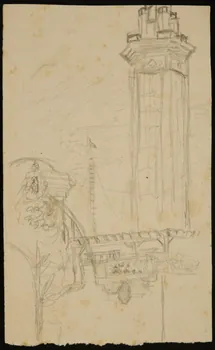 partie d'un ensemble de dessins Vue d'architecture 1968.102.3050 Photo Mucem