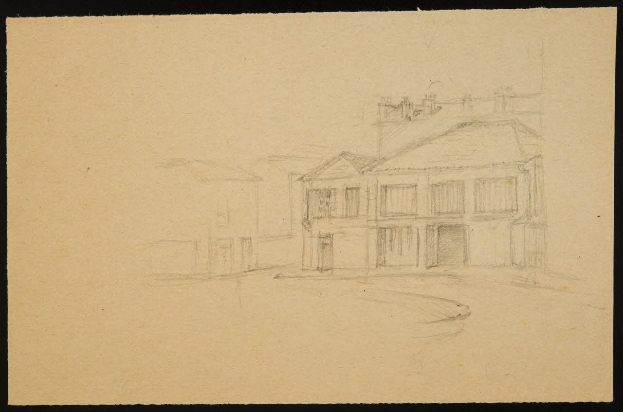 partie d'un ensemble de dessins Rue bordée d'habitations 1968.102.3051.1 Photo Mucem