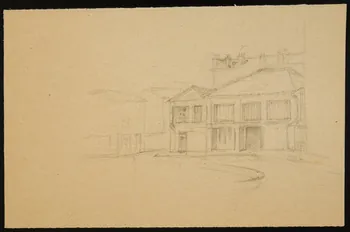 partie d'un ensemble de dessins Rue bordée d'habitations 1968.102.3051.1  Photo Mucem
