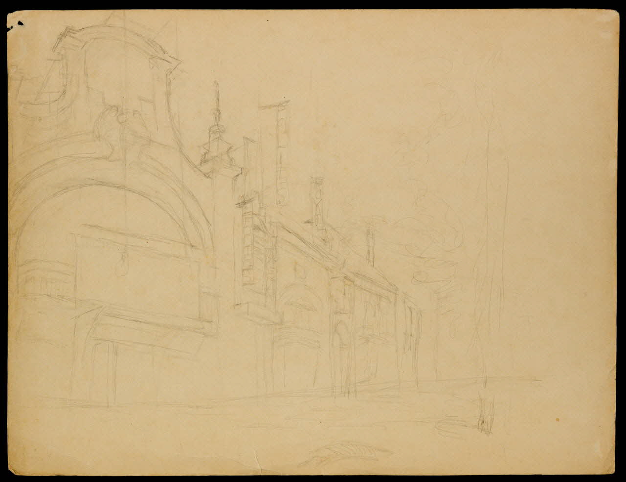 partie d'un ensemble de dessins Façade de bâtiment 1968.102.3052 Photo Mucem