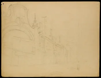 partie d'un ensemble de dessins Façade de bâtiment 1968.102.3052 Photo Mucem