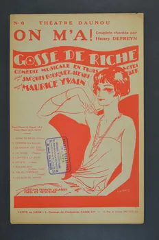 Henri Falk ; Jacques Bousquet ; Maurice Yvain ; Henry Defreyn ; Francis F. Salabert chanson petit format Île-de-France, France 1924 1966.158.126 Photo Mucem