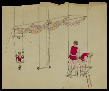 partie d'un ensemble de dessins Numéro de trapézistes 1968.102.3060 Photo Mucem