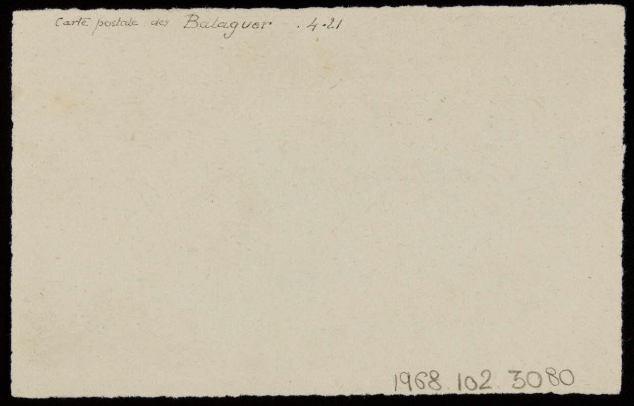 partie d'un ensemble de dessins Carte postale des Balaguer 1968.102.3080 Photo Mucem