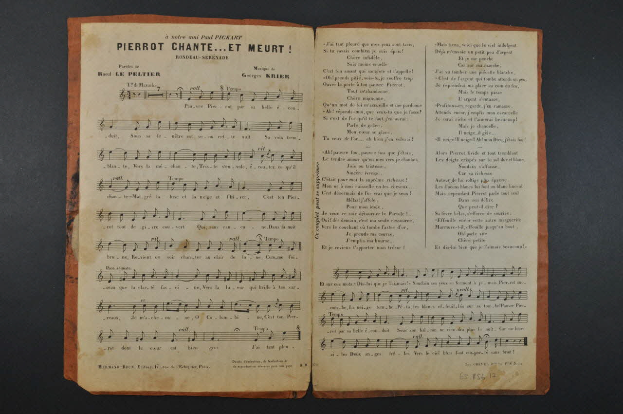 partition de musique petit format 1965.156.17 Photo Mucem